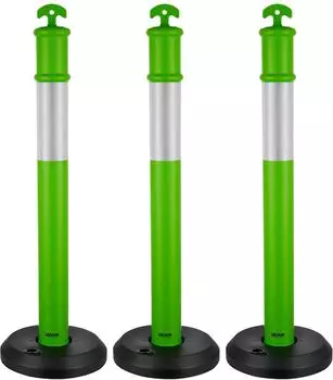 VEVOR Leitpfosten 114cm bef&uuml;llbarer Sockel Reflektorstreifen Gr&uuml;n (3 Stk.)