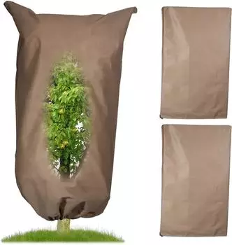 Relaxdays Winterschutzhaube 3er Set, Vlies, beige, 240x200cm (10049433_60)