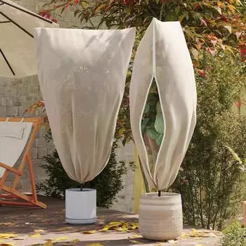 vidaXL Frostschutz-Pflanzenabdeckung Vliesstoff beige 1,55x1,55m, 5 Stk. (42021042)