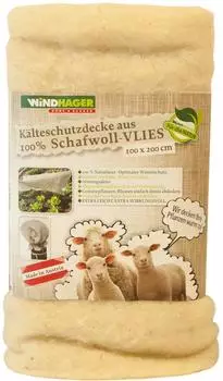 Windhager Schafwoll-Vliesdecke wei&szlig; 2x1m, 100g/m&sup2; (06036)