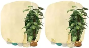 LuxusKollektion Pflanzen-Winterschutzhaube mit Rei&szlig;verschluss, beige, 120x180cm, 2 St&uuml;ck
