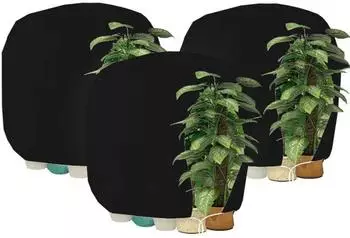 LuxusKollektion Winterschutzhaube f&uuml;r Pflanzen, atmungsaktiv, schwarz, 190x220cm, 3 St&uuml;ck