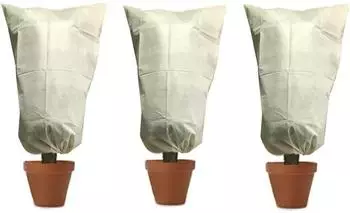 LuxusKollektion Winterschutzhaube f&uuml;r Pflanzen 60x80cm, beige, 3 St&uuml;ck