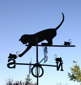 SvenskaV Wetterfahne Katze schwarz groß