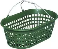 Gartenkorb 15 Kg, Gr&uuml;n, Oval Mit Doppelklappb&uuml;gel