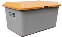Streugutbeh&auml;lter L1210xB820xH670mm 400l GFK grau/orange o.Entnahme&ouml;ffnung CEMO