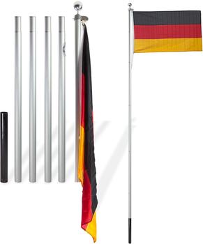 Dema Alu Fahnenmast 6,10 m + Deutschlandfahne 150 x 90 cm