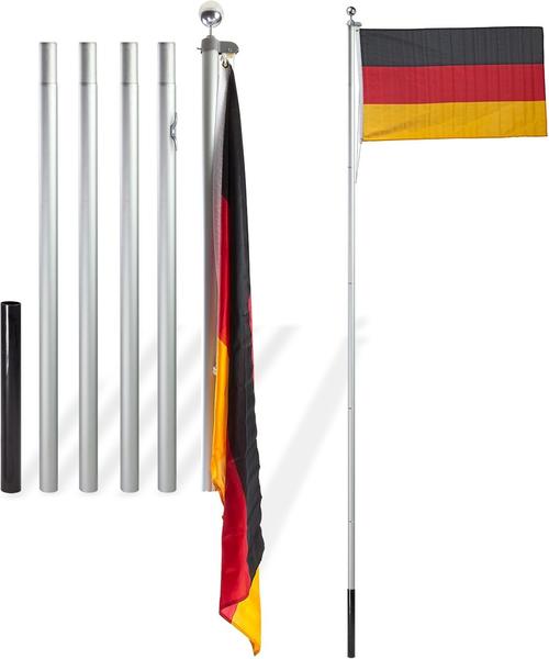 Dema Alu Fahnenmast 6,10 m + Deutschlandfahne 150 x 90 cm