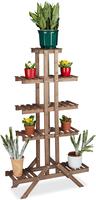 Relaxdays - Blumentreppe 5 Ebenen, Aus Holz, Blumenst&auml;nder F&uuml;r Innen, Mehrst&ouml;ckig,