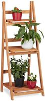 Relaxdays Blumentreppe Aus Holz, Blumenst&auml;nder F&uuml;r Innen, 3-stufig, Leiterregal,