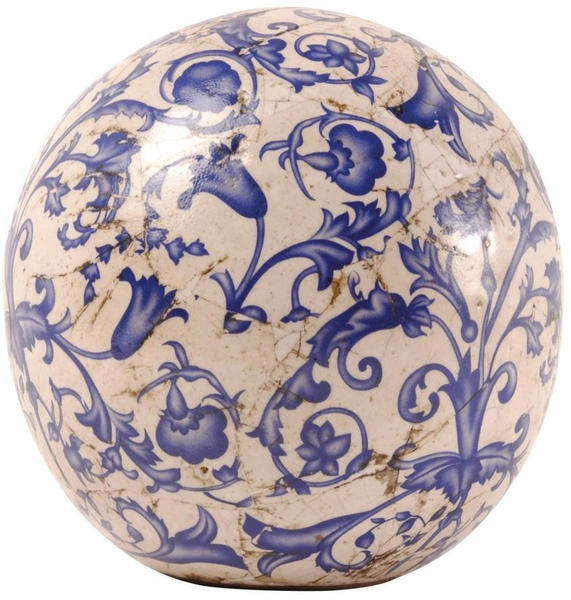 Esschert Design Esschert Gartenkugel Keramik blau-weiß Größe S Ø 13 cm (2 Stk)