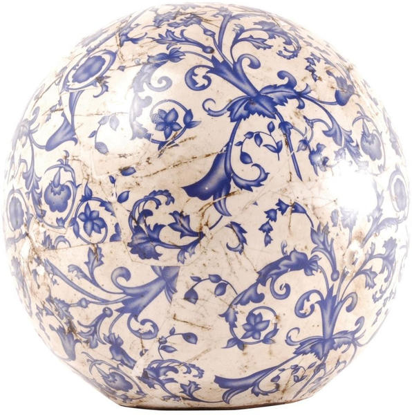 Esschert Design Esschert Gartenkugel Keramik blau-weiß Größe L Ø 18 cm (3 Stk)