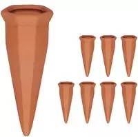 Relaxdays Tonkegel Bew&auml;sserung, Gie&szlig;kegel 8er Set, F&uuml;r 1,5 L Pet-flaschen,
