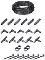 Haga - Bew&auml;sserungsset - 50 Meter Tropfschlauch 16mm Ohne Druckkompensierung...