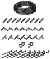 Haga - Bew&auml;sserungsset - 100 Meter Tropfschlauch 16mm Ohne Druckkompensierung...
