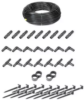 Haga Bew&auml;sserungsset Tropfschlauch 16mm 100m ohne Druckkompensierung