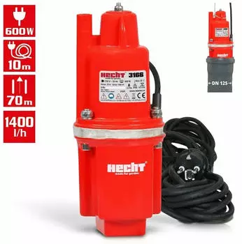 Hecht Tiefbrunnenpumpe Membranpumpe 600W 1400L/h 70m F&ouml;rderh&ouml;he (3166)