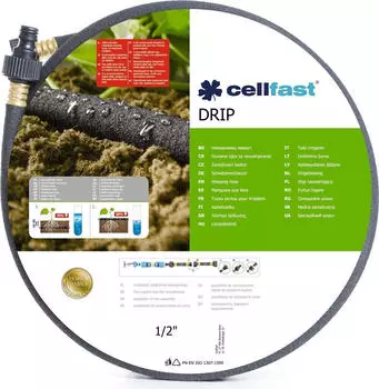 TRESICE FRANCE Cellfast Drip Tropfschlauch Perlschlauch Verfl&uuml;ssingungsschlauch Bew&auml;sserungsschlauch f&uuml;r Sparsame und Pr&auml;zise Bew&auml;sserung (1/2" 22,5m) (19-003)
