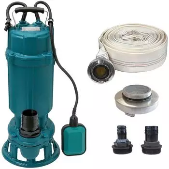 IBO Furiatka 1100 Tauchpumpe mit Zerkleinerer 1100W 350l/min, 20m Schlauch 2"