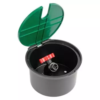 REKUBIK Ventilkasten rund 8" mit Kugelhahn 3/4" AG Grün (PC301TO)
