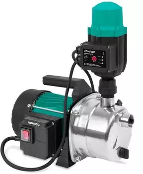 VONROC Hydrophor-Pumpe 1000W 3500l/h 4,4bar mit Druckschalter (GP526AC)