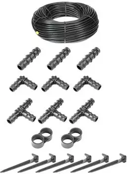 Haga Bew&auml;sserungsset Tropfschlauch 16mm 25m ohne Druckkompensierung