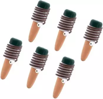 Spetebo Tonkegel-Wasserspender f&uuml;r Zimmerpflanzen 10cm mit 75cm Saugschlauch, 6er-Set (4616)
