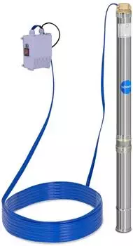 Hillvert Tiefbrunnenpumpe 550W, 3800l/h, 60m Förderhöhe, Edelstahl (MSW 3800)
