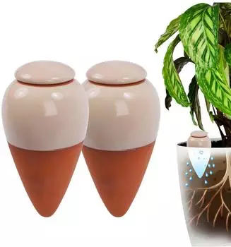 Relaxdays Bew&auml;sserungskegel Terrakotta 350ml, 2er Set