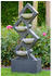 Dobar Gartenbrunnen mit LEDs und 4 Schalen Kunststein grau inkl. Schlauch und Pumpe