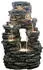 Dehner Gartenbrunnen Salto mit LED Beleuchtung Polyresin grau (6742464)