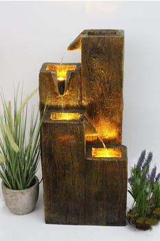 Arnusa Gartenbrunnen BK823 in Holzoptik mit Beleuchtung (BK823)