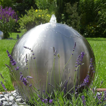 CLGarden ESB5 Springbrunnen 48 cm mit LED Beleuchtung Edelstahl gebürstet (1593)