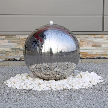 CLGarden ESB5 Springbrunnen 48 cm Edelstahl poliert mit LED Beleuchtung (1592)