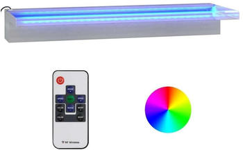 vidaXL Wasserfallelement mit RGB LEDs Edelstahl 60 cm (151410)