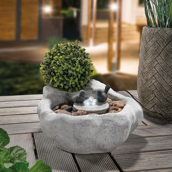 Esotec Solar Vogelbadbrunnen Stein Vogelpaar (101319)
