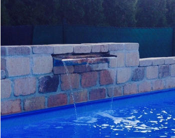 Jürgen Bocker Garten-Ambiente Wasserfall 30 cm Edelstahl mit LED Beleuchtung poliert (WFP 100371)