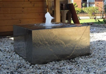 Jürgen Bocker Garten-Ambiente Brunnenquader Edelstahl matt gebürstet (BQ 100203)