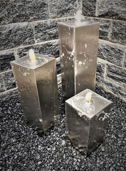 Jebao 3er-Set Säulenbrunnen Edelstahl (SBK 100289)