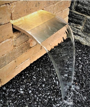 Jürgen Bocker Garten-Ambiente Wasserfall Set 30 cm Fallhöhe 1,50 m Edelstahl matt gebürstet