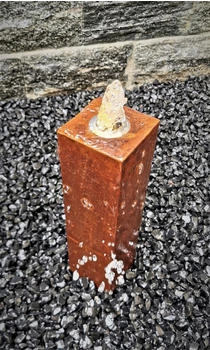 Jürgen Bocker Garten-Ambiente Säulenbrunnen 40 / 10 cm eckig Cortenstahl Roststahl inkl. LED Komplettset (SBK 100245)