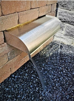 Jürgen Bocker Garten-Ambiente Wasserfall Mambo 45 cm Edelstahl matt gebürstet LED Beleuchtung (WFM 100386)
