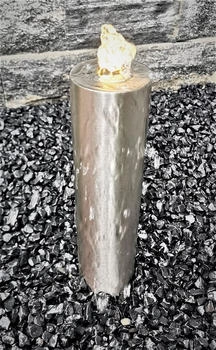 Jürgen Bocker Garten-Ambiente Säulenbrunnen 40 / 10 cm rund Edelstahl matt gebürstet inkl. LED ohne Becken (SB 100230)