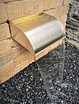 Jebao Wasserfall Set Mambo 30 cm Fallhöhe 2m Edelstahl matt gebürstet LED Beleuchtung