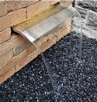 Jürgen Bocker Garten-Ambiente Wasserfall Set 45 cm Fallhöhe 1,50 m Edelstahl matt gebürstet