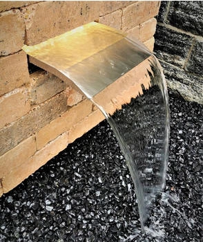 Jürgen Bocker Garten-Ambiente Wasserfall Set 30 cm Fallhöhe 1 m Edelstahl matt gebürstet