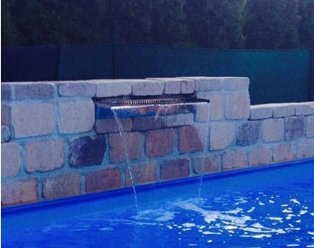 Jürgen Bocker Garten-Ambiente Wasserfall 75 cm Edelstahl poliert LED Beleuchtung (WFP 100374)
