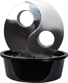 K&ouml;hko Wassserwand Yin Yang mit LED Beleuchtung rund 48 cm Edelstahl (23011)