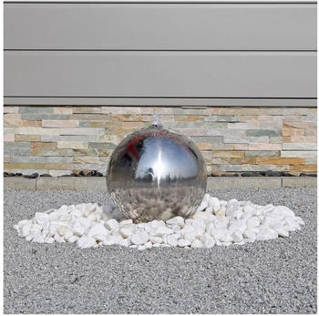 CLGarden ESB3 Gartenbrunnen 30 cm Edelstahl poliert inkl. LED Beleuchtung (1588)