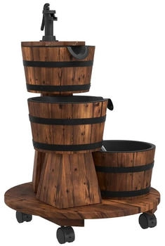 vidaXL Wasserfall mit Rollen und Pumpe 55x55x80 cm Massivholz Tanne